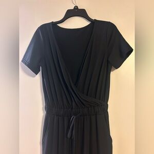 Black Short Sleeve Wrap Front jumper